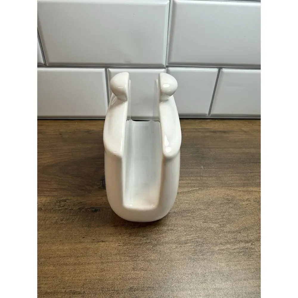 Jay Import Company Ivy Ceramic Napkin Holder White Green Leaves New